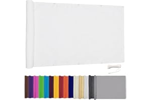 ZHhan Privacy Screen for Backyard Deck Patio Balcony Fence Porch Sun Shade PVC UV Protection Sun Wind 8 Days DeliveSapphire 14 Colors 20 Sizes 420D(White,2.6'x32.8')