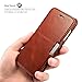 ICARERCASE iPhone 8 Case iPhone 7 Leather Case, Genuine Vintage Leather Side Open Case in Slim Thin Design, Flip Folio Style Cover with Magnetic Closure for Apple iPhone 7/8 4.7 Inch (Brown)
