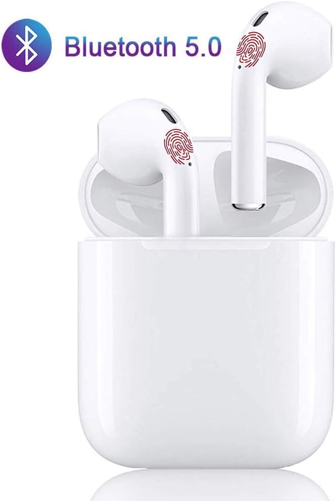 Wireless Earbuds Wireless Bluetooth Headphones,2019 Latest Intelligent Noise Reduction Immersive Sound (Support Fast Charging) Pop-ups Auto Pairing for Samsung Apple Airpods Sports