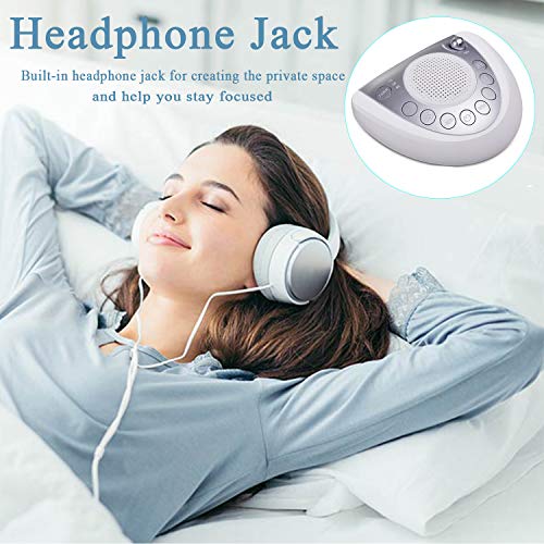 Onlyee White Noise Machine - Sleep Sound Machine with 8 Natural Soothing Sounds for Sleeping, Battery or AC Powered, Auto-Off Timer, USB Port, Headphone Jack for Home, Office, Baby, Adults & Travel