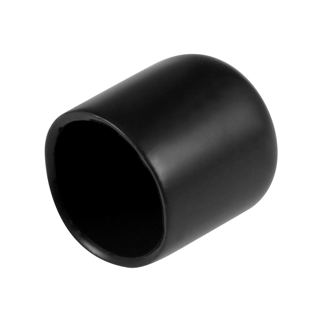 sourcing map 20pcs Rubber End Caps 17mm ID Vinyl Round Tube Bolt Cap Cover Thread Protectors Black