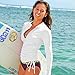 Micosuza Sun Protection Women's Basic Skins Long-Sleeve Rashguard Top, White, M for Chest 34