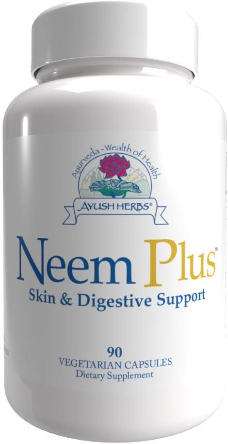 Ayush Herbs Neem Plus Herbal Supplement, 90 Capsules: Health & Personal Care