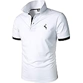 HOOD CREW Men’s Classic Polo Shirt Short Sleeve Shirts Lightweight Casual Tops