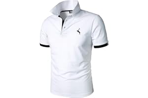 HOOD CREW Men’s Classic Polo Shirt Short Sleeve Shirts Lightweight Casual Tops