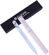 G.Liane Premium Glass Nail File with Case Rose White - Durable Crystal Nail