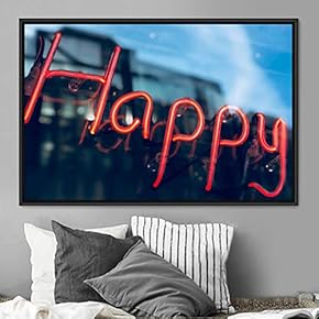 signwin Framed Canvas Wall Art Illuminated Words 3D...