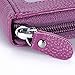 MaxGear Credit Card Wallet with Zipper, Genuine Leather RFID Credit Card Holder for Women Ladies Wallets Purple