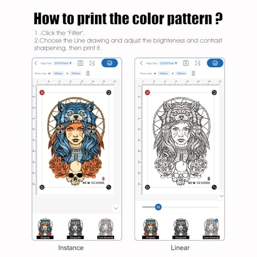 BIOMASER Tattoo Printer Wireless Tattoo Stencil Printer for Tattooing- Bluetooth Tattoo Transfer Stencil Machine Thermal Printer Copier with 10pcs Transfer Paper