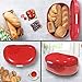 Bread Box Red, Carbon Steel, Large Capacity - Metal Food Storage Containers and Bread Boxes for Kitchen Counters, Pantries - Retro Countertop Bin Breadbox for loaves | 15.7 x 10.8 x 7 inches