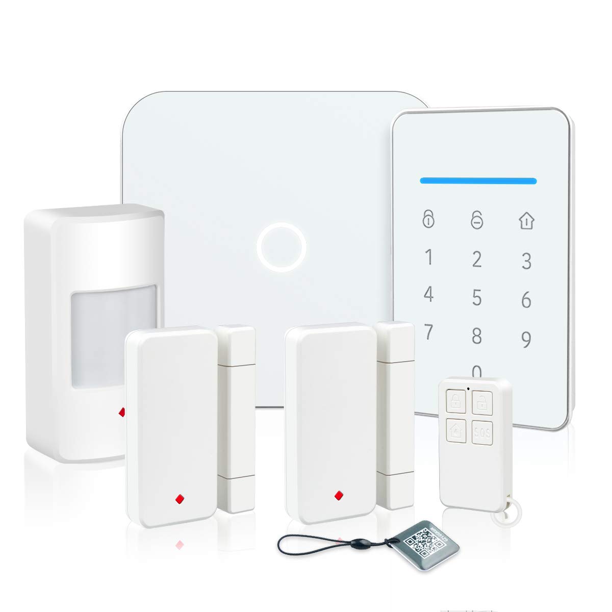 LarmTek Smart Wi-Fi Alarm System with, Alarm Host, Motion Sensor and Remote Smart Phone Control, IP Camera（Optional，Wireless LAN Wi-Fi GSM Cellular ...