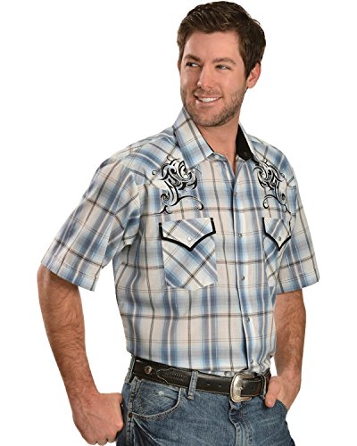 Ely Cattleman Men's Light Blue Plaid 