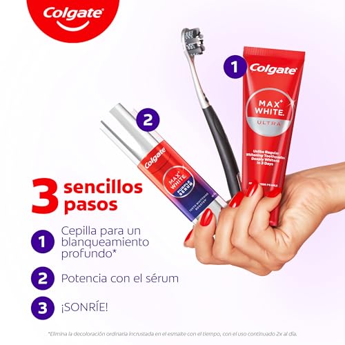 Max White Sérum Morado 40ml, Blanqueador Dental Instantáneo sin Flúor, Blanquea Instantáneamente, Fórmula de Doble Acción para Corrección del Color y Resultados Blanqueadores Duraderos