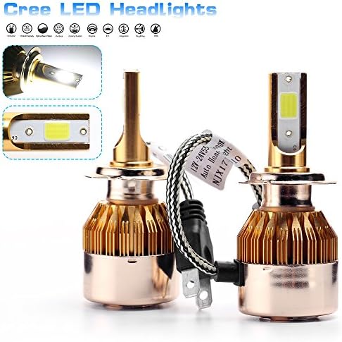 LED Headlight Bulbs H7 Headlamps Conversion Kit 9600LM 110W Cool White 6500K High/Low Beam COB Chips Fog Light Daytime Running Lights Conversion Kit Replacement Plug&Play-2 Year Warranty…