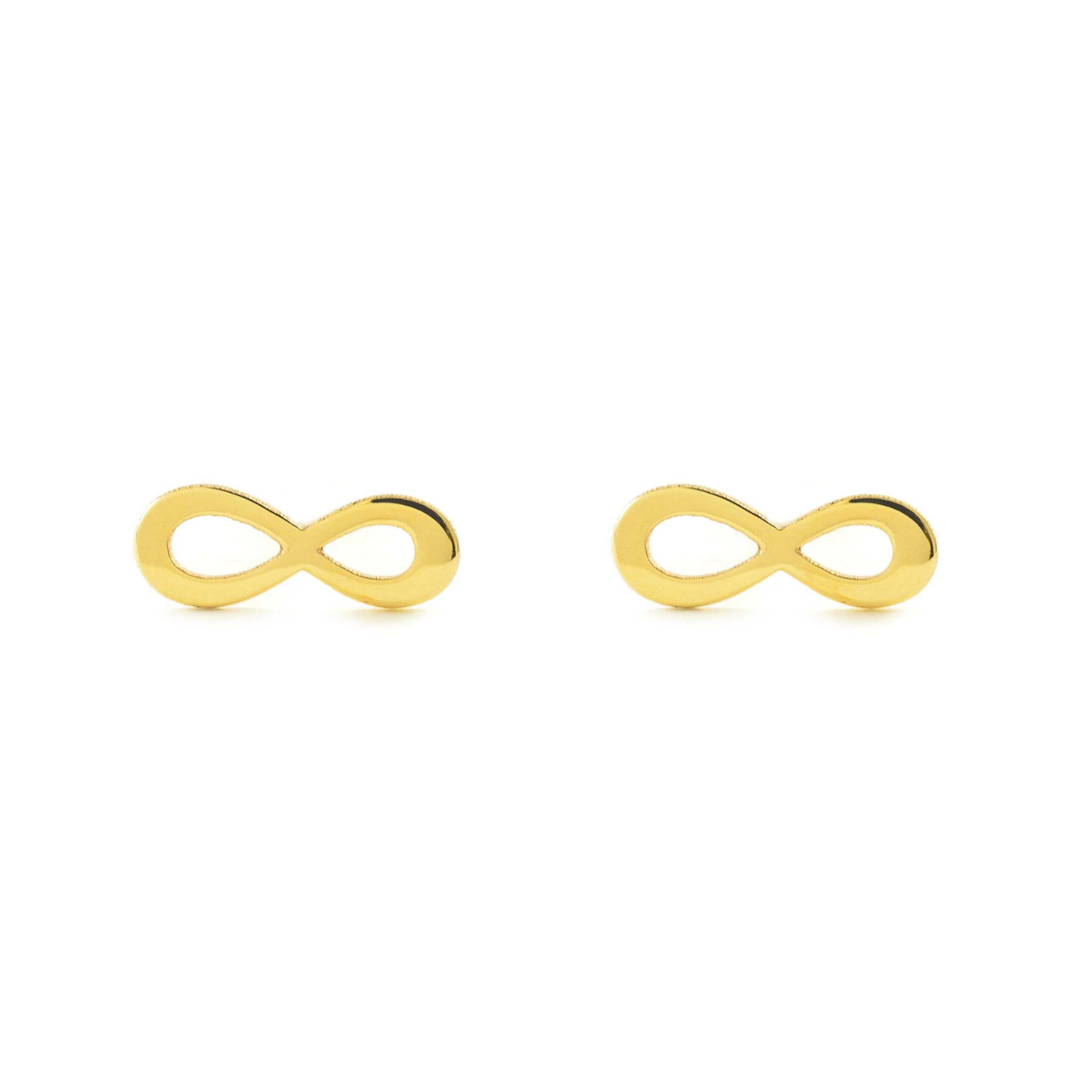 Mondepetit - 9ct Yellow Gold Infinite Earrings shine