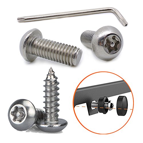 License Plate Screws Stainless Steel Anti Theft Tamper Resistant Bulk