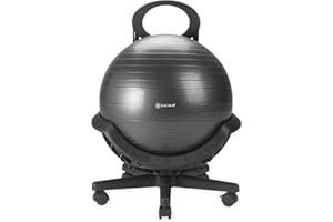 Gaiam Ultimate Balance Ball Chair (Standard or Swivel Base Option) - Premium Exercise Stability Yoga Ball Ergonomic Chair for