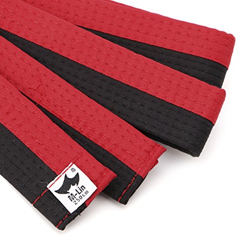 ULKEME Professional Taekwondo Belt Karate Judo Double Wrap Martial Arts Stripe Sports Red - Thumbnail 4