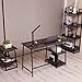 Sekey Home End Table, 2-Tier Side Table with Storage Shelf, Sturdy and Easy Assembly, Wood Look Accent Furniture with Metal Frame, Smoky Oak