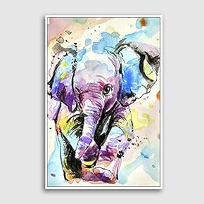 Framed Canvas Home Artwork Decoration Watercolor Painting Canvas Wall Art for Living Room, Bedroom - 16x24 inches
