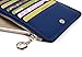 YALUXE Women's RFID Blocking Genuine Leather Multi Card Organizer Wallet with Zipper Pocket RFID Blocking Blue