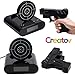 CREATOV DESIGN Target Alarm Clock with Gun - Infrared Target and Realistic Loud Sound Effects Fun Pistol Game Clocks for Heavy Sleepers Kids Boys & Girls Infrared 0.8 MW Black