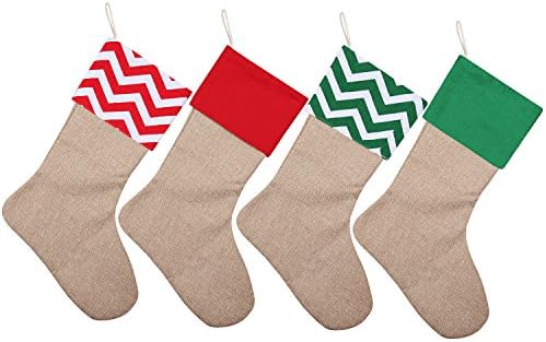16 Inches Tall Christmas Stockings Gift Bags for Xmas Decorations, Pack of 4