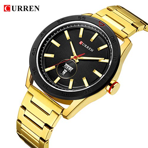 LUCAMORE Mens Fashion Dress Analog Quartz Watch with Stainless Steel Band Waterproof Date Classic Business Wrist Watches