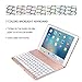 KVAGO iPad Keyboard Case Compatible with iPad 9.7 inch 2018/2017 F8S Hard Shell Case with 7 Colors Back-lit Wireless Keyboard for iPad 6th Gen,5th Gen -Rose Gold