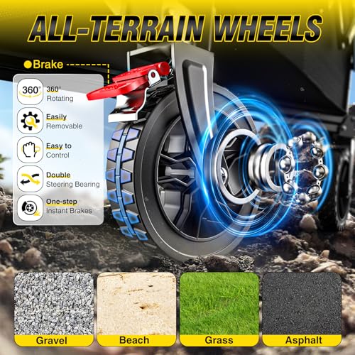Carrito Plegable Más Duradero con Ruedas Todoterreno de 360°, Carrito de Compras para Mandado Transportador, Carro de Carga Tipo Wagon Vagón para Niños, Camping, Mudanza, Viajes, Mascotas