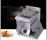 Changlong instrumentÂ® HY-71EX Single Basket Natural Gas Deep Fryer Commercial frying pan French fries machine Fried chicken wings Single cylinder fryer (1 tank 1 basket) 5.5L