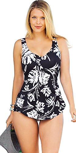 Beach Belle Women's Plus Size Splash Sarong Front Swimsuit 20 Multi