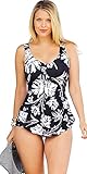 Beach Belle Women's Splash Sarong Front Swimsuit