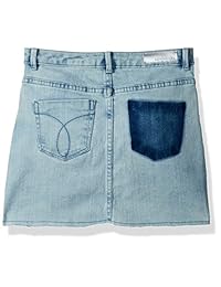 Calvin Klein Broderie de las niñas Cut-Off Denim Falda