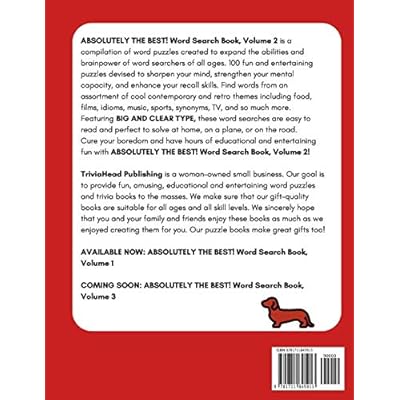 Buy Absolutely The Best Word Search Book Volume 2 100 Large Print Word Puzzles Fun For All Ages The Original Absolutely The Best Word Search Books By Triviahead Publishing Paperback Large Print Buy Absolutely The Best Word Search Book Volume 2 100 Large Print Word Puzzles Fun For All Ages The Original Absolutely The Best Word Search Books By Triviahead Publishing Paperback Large Print