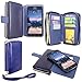 S6 Active Case, Galaxy S6 Active Case, Cellularvilla Wallet Bag Case, Pu Leather Flip [Card Slots] Case, [Zipper Wallet] [Magnetic Detachable] Cover for Samsung Galaxy S6 Active G890 (Midnight Blue)