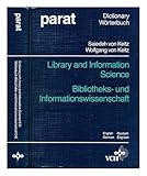 Image de Dictionary of Library and Information Science: English-German, German-English (Parat)