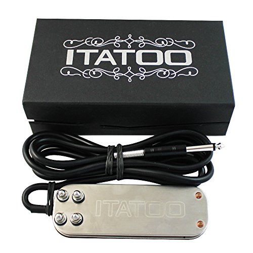 ITATOO Tattoo Foot Pedal for Tattoo Power Supply Tattoo Machine Stainless Steel Heavy Duty Tattoo Foot Switch Pedal 5.9 FT Pedal Power Cord N1007-31 - Thumbnail 5
