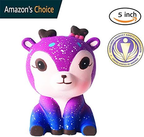 Dialeesi Squishy Toys Slow Rising Jumbo Cream Scented Decompression Squeeze Soft Stress Relief Decorations For Kids And Adults Deer