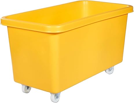Rechteckbehälter aus Polyethylen, fahrbar - Inhalt 450 l, gelb ...