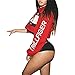 U-WARDROBE Casual Hoodie Literal Printing Sport Crop Top Sweatshirt Jumper Pullover Tops Red M