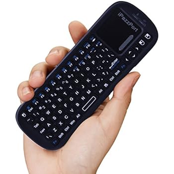 iPazzPort Wireless Mini Handheld Keyboard with Touchpad Mouse Combo for Android TV Box and Raspberry Pi 3 and HTPC and XBMC KP-810-19S - Black
