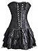 Topmelon Womens Sexy Gothic Lace Up Corset Bustier Dress Short Skirt
