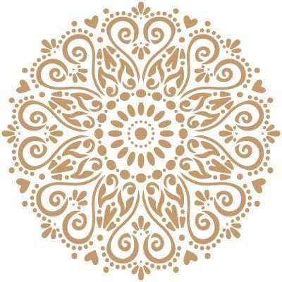 Mini Damask Deco Stencil 072 Mandala, measurements: Stencil 20 x 20 cm - Design 18 x 18 cm