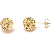 Gold Love Knot Earrings for Women & Girls | Barzel 18K Gold Plated Woven Love Knot Stud Earrings 10mm For Women - Made In Brazil