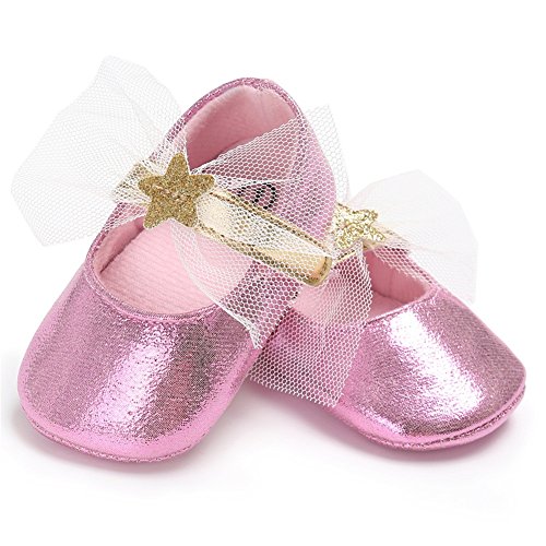 Fire Frog Baby Girls Mary Jane Shoes Stars Bow Wedding Princess Dress Costume Infant Toddlers Prewalker