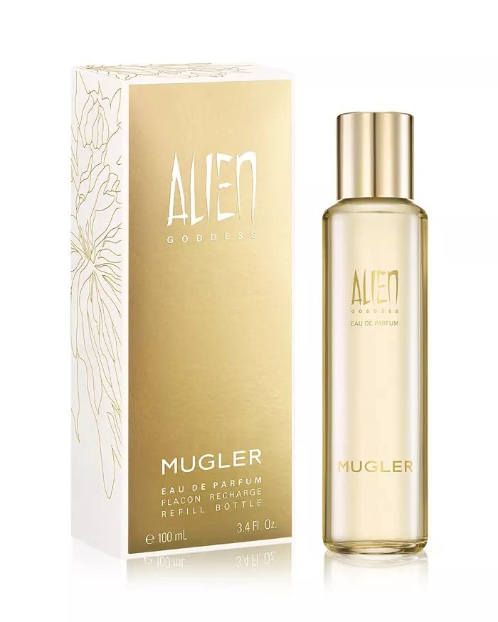 Condition photo showing New/Like New for mugler thierry alien goddess for women eau de parfum spray flacon recharge refill bottle, 3.4 ounce