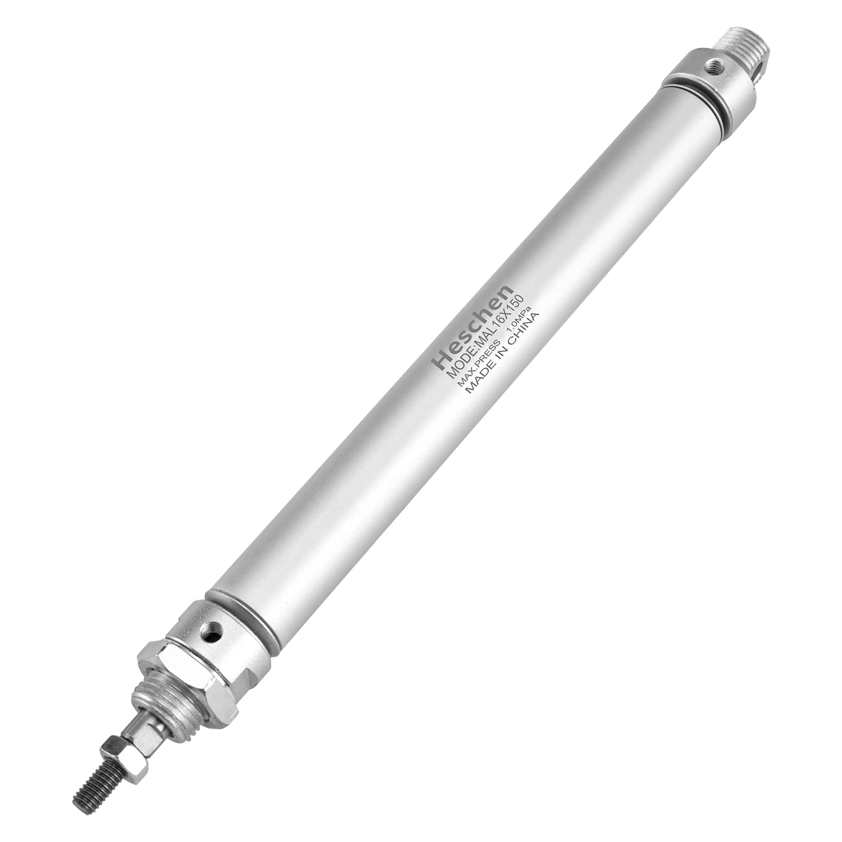 Heschen Pneumatic Slim Air Cylinder, MAL 16-150, M5 Port, 16mm Bore, 150mm Stroke, Double Acting