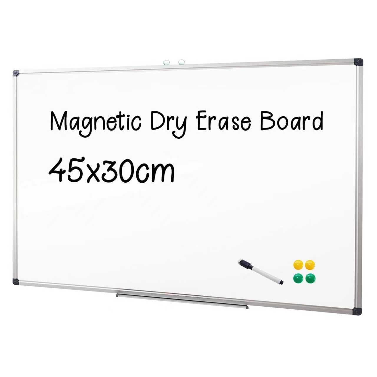 XIWODE Magnetic Dry Erase Board, Wall Mounted Whiteboard, 45 x 30cm, Lightweight White Board, Erase Board Silver Aluminium Framed with Durable Steel Surface,Convenient and Portable, Eassy to Carry