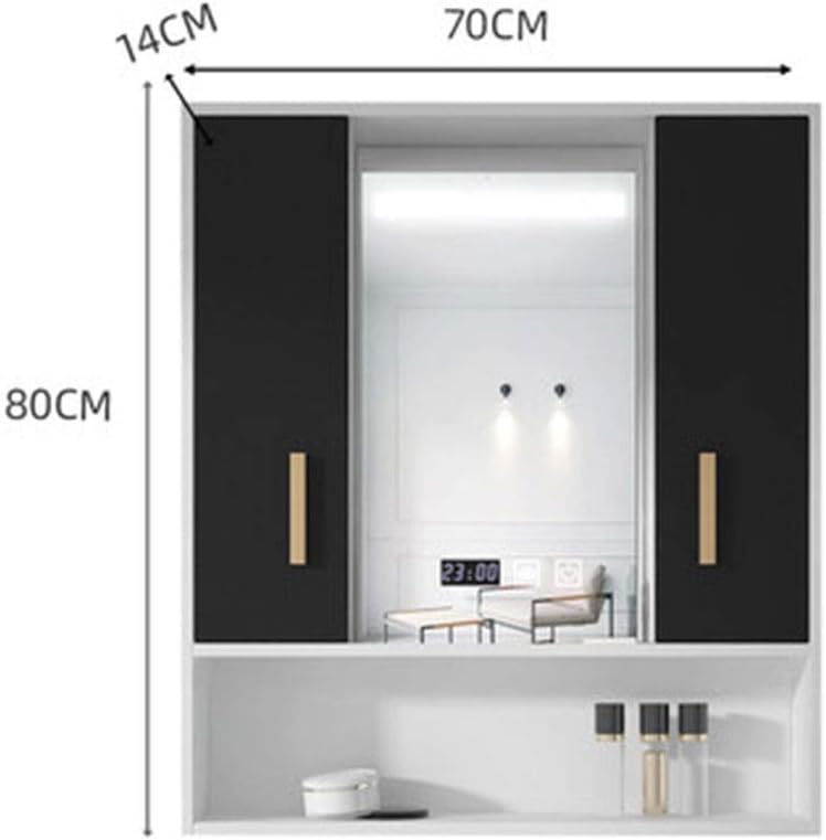 Medicine Cabinets Defog Mirror Cabinet Wall Mounted Storage Mirror Wash Storage Mirror Box Bathroom Mirror Separate Mirror Cabinet Color Black Size 70 14 80cm Amazon Ca Home Kitchen